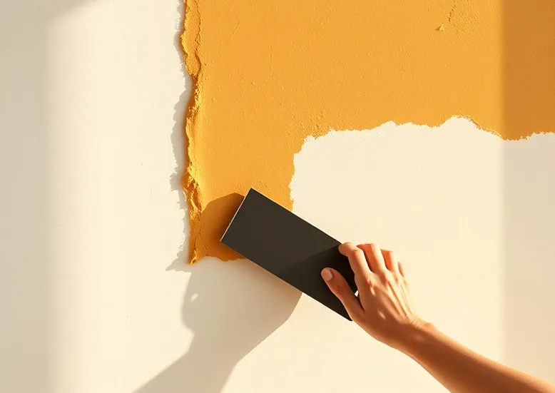 Application d'un enduit décoratif à la lisseuse sur un mur